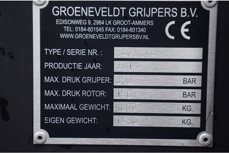 Grapple untuk Mesin kehutanan Groeneveldt houtgrijper EVAX 800-30-2-1650:894: gambar 13