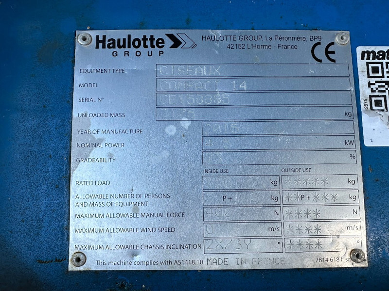 Scissor lifts Haulotte Compact 14: gambar 6