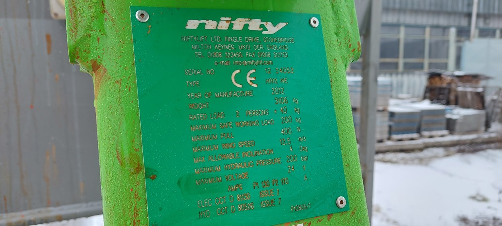 Boom artikulasi Niftylift HR12 NE 4X2: gambar 6