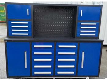 Membangun inventaris Unused 7ft Work Bench/Tool Cabinet, 2 Doors, 18 Drawers (Blue): gambar 1