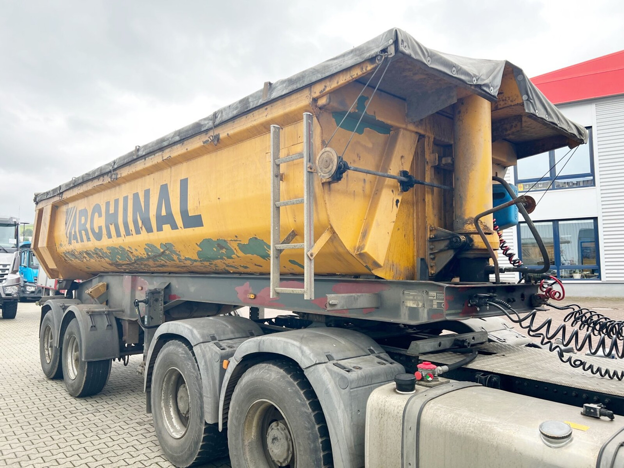 Semi-trailer jungkit Carnehl 2-Achs Kippauflieger 2-Achs Kippauflieger, Stahlmulde ca. 22m³, E-Verdeck: gambar 8