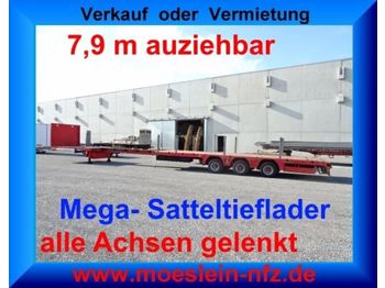 Doll 3 Achs Mega Satteltieflader, Ausziehbar, 3 x Gel  - Semi-trailer