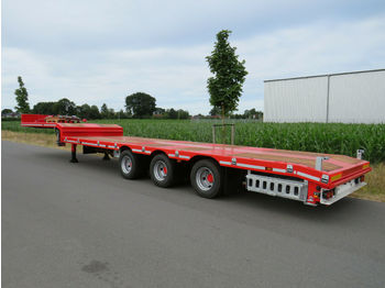 Semi-trailer low bed baru HRD neu ! 3 axle Achs semi trailer extendable tele: gambar 1