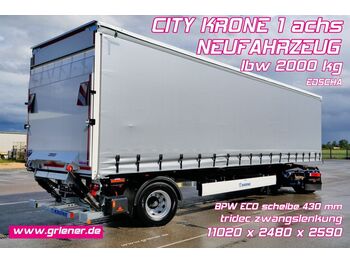 Semi-trailer dengan terpal samping baru Krone SEP 10 CITY GARDINE KRONE 1-achs TRIDEC LBW: gambar 1