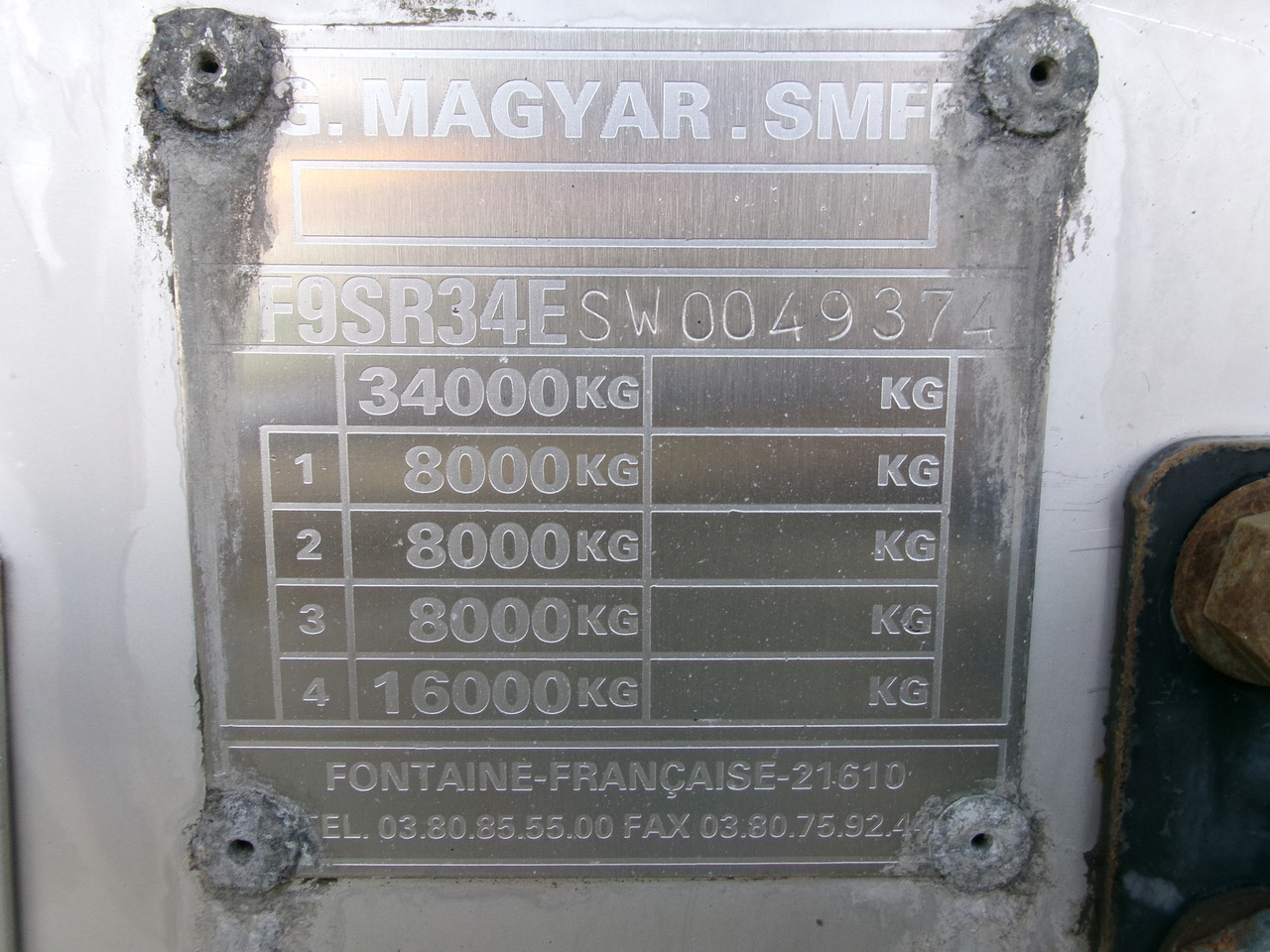 Semi-trailer tangki untuk pengangkutan bahan kimia Magyar Chemical tank inox L4BH 34 m3 / 1 comp: gambar 31