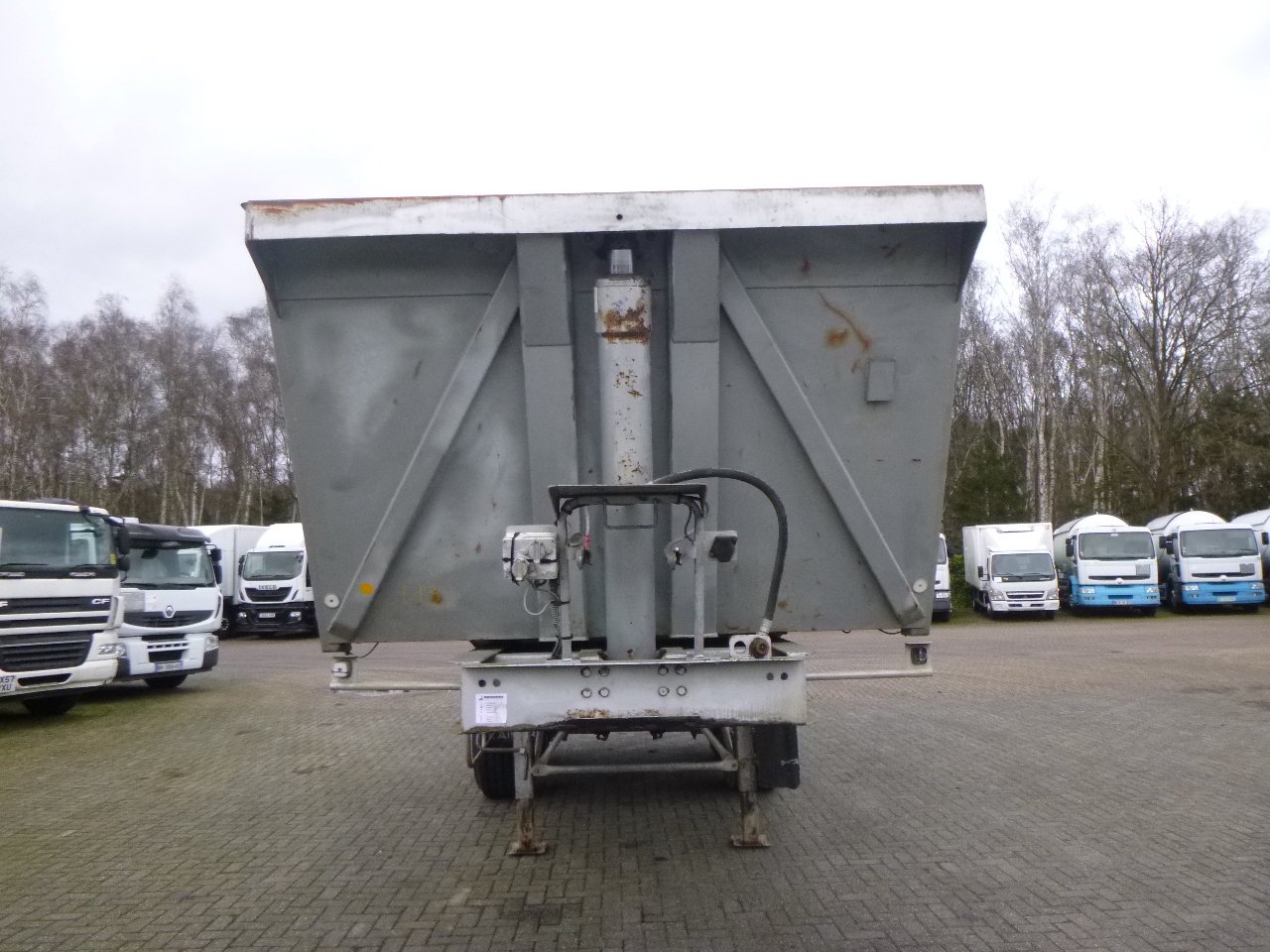 Semi-trailer jungkit Robuste Kaiser Tipper trailer steel 24 m3 + tarpaulin: gambar 5