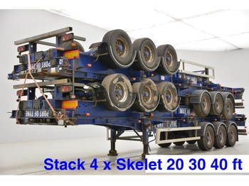 Semi-trailer pengangkut mobil SDC Stack 4 x skelet: 20-30-40 ft: gambar 1