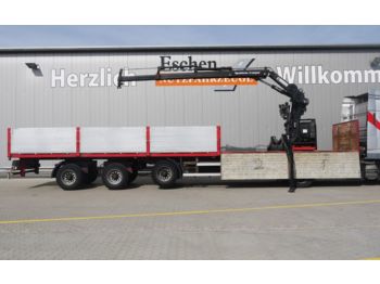 Semi-trailer flatbed Schröder Hiab 165-3 Roll Kran, BPW, Luft/Lift: gambar 1