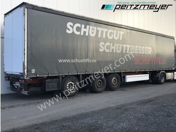  SCHMITZ 3 Achs Pritschenauflieger SCS 24/L Stapleraufn.+Lenkachse - semi-trailer dengan terpal samping