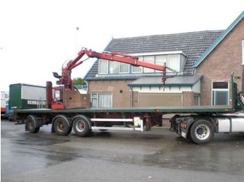 Floor 3ass stenentrailer + Hiab 165R - Semi-trailer flatbed
