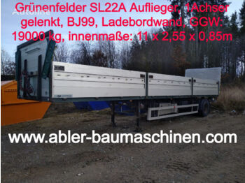 GRÜNENFELDER SL 22 A - Semi-trailer flatbed