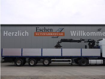 Schröder Rollkranauflieger, Hiab R 165 F2  - Semi-trailer flatbed