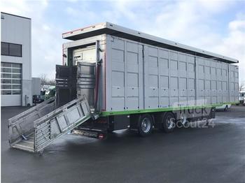 Semi-trailer pengangkut hewan / -  Viehauflieger 3 Stock Hubdach, Lenk + Lift: gambar 1