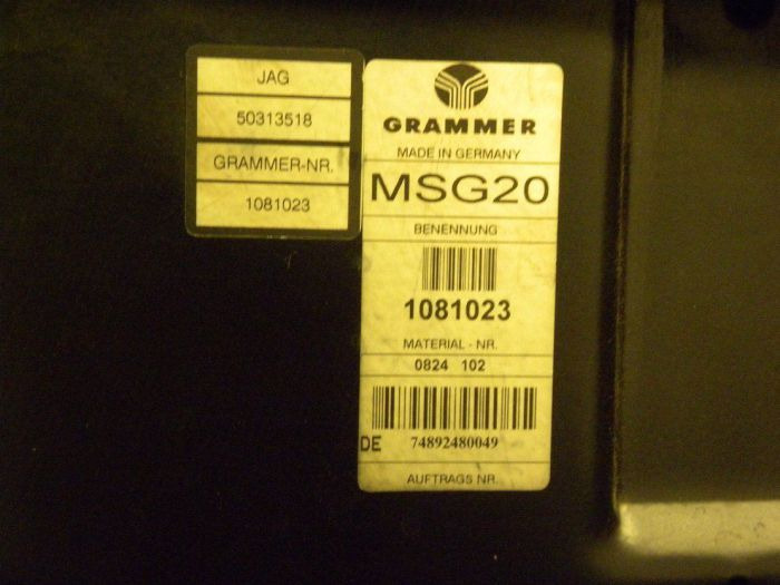 Tempat duduk untuk Peralatan untuk menangani material Grammer MSG20 Seat: gambar 2