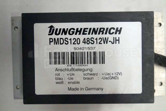 Sistem listrik untuk Peralatan untuk menangani material Jungheinrich 50421537 Transformer 48-12V PMDS120 48S12W JH sn. MTM1714065644: gambar 2