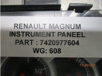 Dasbor untuk Truk Renault MAGNUM 7420977604 INSTRUMENT PANEEL: gambar 2