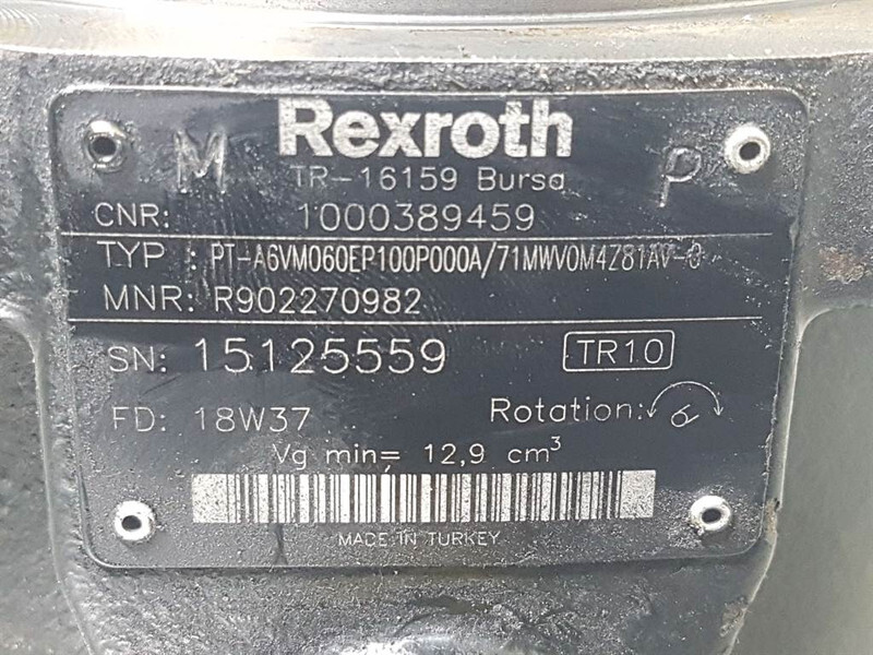 Hidrolika untuk Peralatan konstruksi baru WACKER NEUSON 1000389459-Rexroth A6VM060EP100-Drive motor: gambar 6