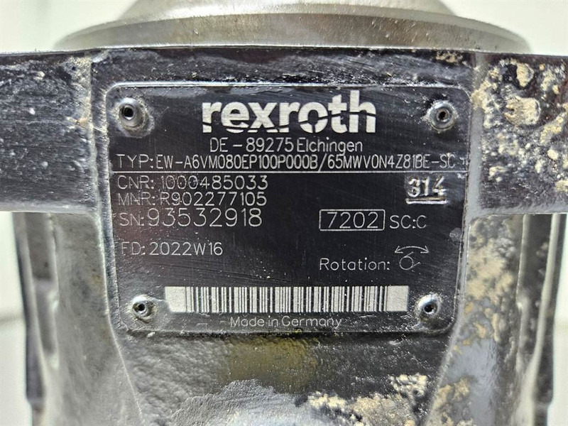 Hidrolika untuk Peralatan konstruksi WACKER NEUSON 1000485033-Rexroth A6VM080EP-Drive motor: gambar 4