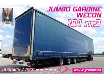 Wecon JUMBO GARDINENSATTEL /MEGA 101m3 /MASCHINENTRANS  - Trailer dengan terpal samping