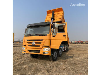 Truk jungkit HOWO Sinotruk 8x4 drive 12 wheels tipper truck 375 yellow color: gambar 2