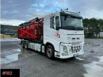 Hook lift Volvo FH 500 Hooklift truck with Palfinger Crane.