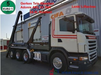 Truk skip loader Scania G 480 8x4 Tele Gerken Adonis 24.5t. NL Lenk Lift: gambar 1