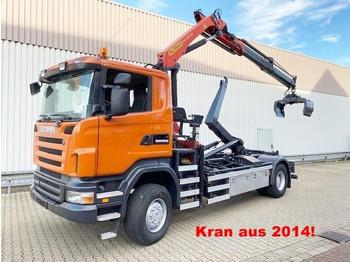 Hook lift Scania R340 CA 4x4 R340 CA 4x4 mit Kran Palfinger PK13002/ Bj.2014: gambar 1