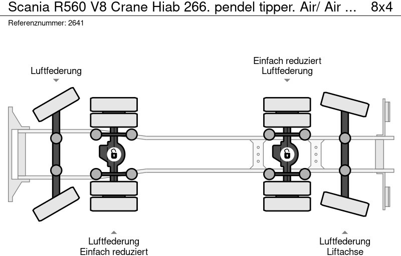 Truk derek Scania R560 V8 Crane Hiab 266. pendel tipper. Air/ Air suspension: gambar 17