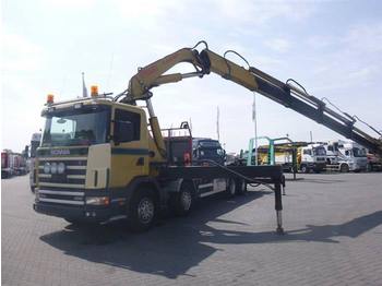Scania 124.400 8X2 MANUAL WITH FASSI F660XP  - Truk flatbed
