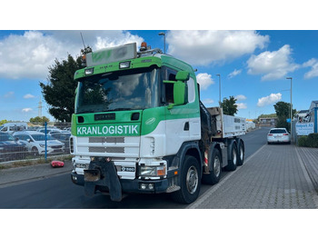 Truk flatbed, Truk derek Scania 164G 580 V8 Kran Hiab 280  Retarder Sattelplatte: gambar 5