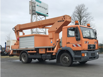 Platform udara yang dipasang di truk MAN L75 14.224 BB Ruthmann Hubarbeitsbühne T 225: gambar 2