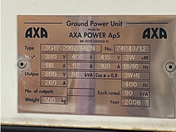 Ground power unit Axa Power - 90kva 3GTF-200/260N Hangar Use: gambar 2