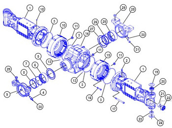 As roda belakang CATERPILLAR