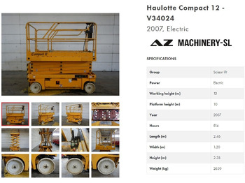 Scissor lifts HAULOTTE Compact 12