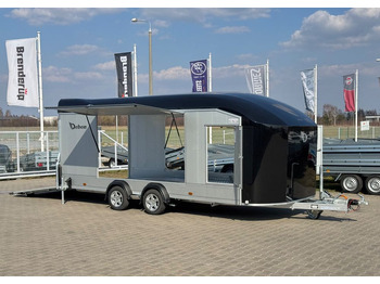 Trailer autotransporter baru DEBON Debon C2000 - zamknięta przyczepa do przewozu aut, 550 x 215 cm, 3500kg, felgi ALU, wciągarka elektryczna: gambar 2