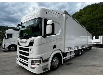 Truk dengan terpal samping Scania R410 // 2018 // Retarder //  Tandem 7.7+7.7 // Przyczepa Krone // Oś podnosozna //: gambar 2
