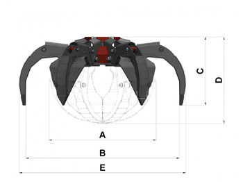 Grapple Chwytak do złomu Ferrari FSG X 253/6 palcy  Z (asymetryczny): gambar 5
