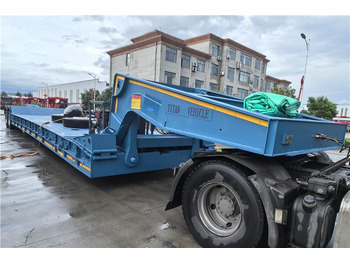 Semi-trailer low bed untuk pengangkutan mesin berat baru TITAN 2 Axle 80 Ton Detachable Gooseneck Trailer for Sale In Nigeria: gambar 3