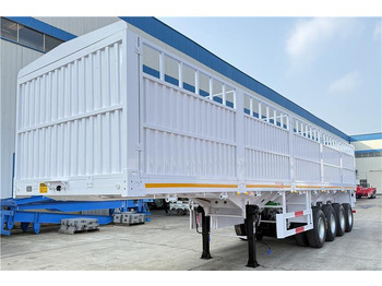 Semi-trailer pengangkut hewan untuk pengangkutan hewan baru TITAN 4 Axle 80 Ton Fence Cargo Truck Trailer for Sale in Nigeria: gambar 3