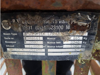 Ember Ahlmann AZ150-Beco LPR40-2,51 mtr-Skeleton bucket: gambar 3