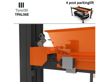 Peralatan bengkel TPAL36E 4 post parking lift- 3.6T - Height 222 cm - 480 cm runways - Electric release - For indoor and outdoor use - 230V - Park 2 vehicles on top of each: gambar 5
