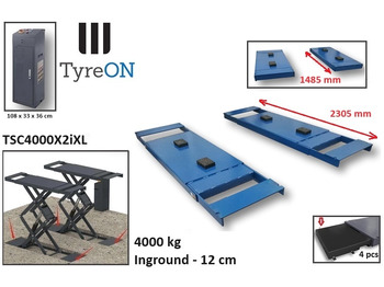 Peralatan bengkel TSC4000X2iXL In floor scissor lift - Double extensions - 12 cm installation depth - Hydromechanically locked - No compressed air required - 4T: gambar 3