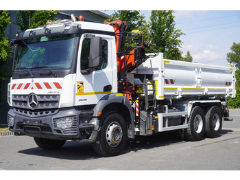 Truk derek MERCEDES-BENZ AROCS 2636 / Fassi F155A.0.22 crane 6t / 120 tho. km / 3-sided dump truck / 2 x Bordmatic: gambar 3