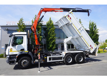Truk derek MERCEDES-BENZ AROCS 2636 / Fassi F155A.0.22 crane 6t / 120 tho. km / 3-sided dump truck / 2 x Bordmatic: gambar 5
