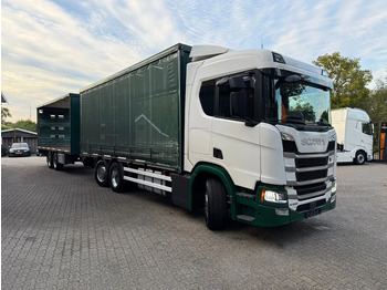 Truk dengan terpal samping Scania R500 NGS 6X2 Retarder Stuuras 551.670KM! Schuifzeilen Combi Hefdak: gambar 2