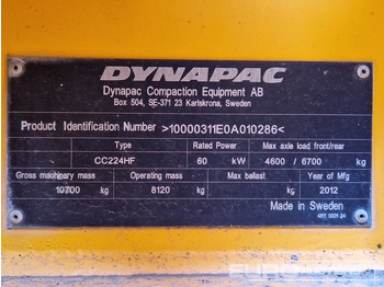 Roller 2012 Dynapac CC224HF: gambar 2