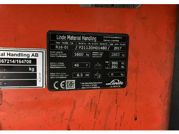 Jangkauan truk Linde R16-01: gambar 4 Jangkauan truk Linde R16-01: gambar 4