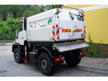 Penyapu jalan MERCEDES-BENZ Unimog U400 + TRILETY Kehrmaschine/TÜV/EUR4/Leistungshydraulik: gambar 4