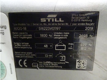 Forklift listrik Still RX20-18: gambar 5 Forklift listrik Still RX20-18: gambar 5