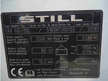 Forklift listrik Still RX60-25L: gambar 5 Forklift listrik Still RX60-25L: gambar 5